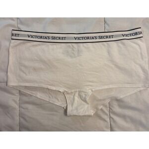 NEW Victoria's Secret White Cotton Blend Shortie Panties Underwear, Size XL